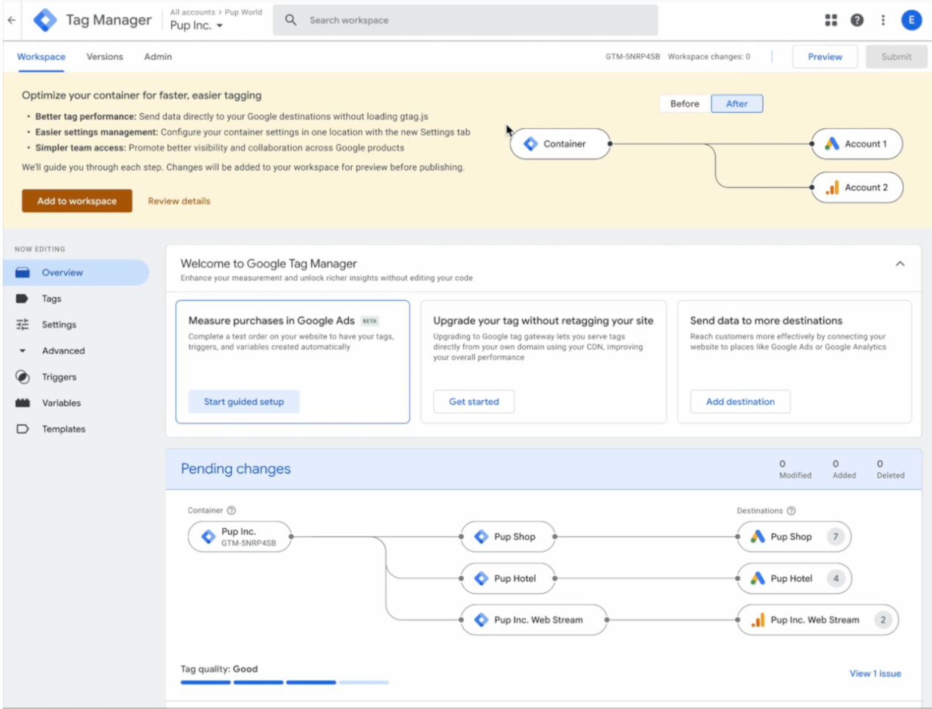 Bannière GTM : Optimize your container for faster, easier tagging